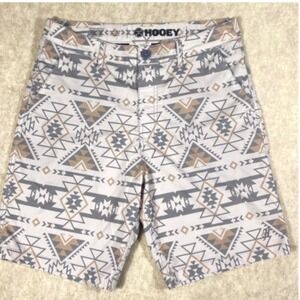 Hooey Mens Aztec Geometric Print The Hybrid Board Shorts Grey Tan Size S Western